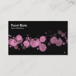 Paint Blots - Pink on Black Business Card