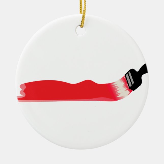 Paint Brush Ceramic Ornament (Front)