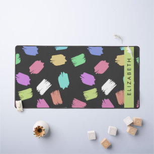 Paint Brush, Colourful Brush Strokes, Your Name Desk Mat