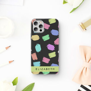 Paint Brush, Colourful Brush Strokes, Your Name iPhone 16 Case