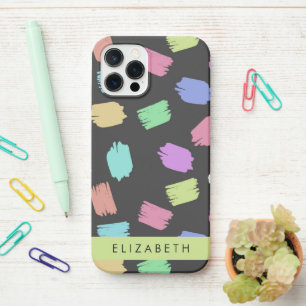 Paint Brush, Colourful Brush Strokes, Your Name iPhone 12 Pro Case