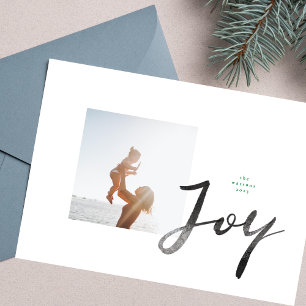 Paint Brush JOY   Photo Frame   Minimalist LOVE  Holiday Card