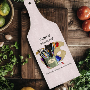 Paint Brush Kitten Cutting Board