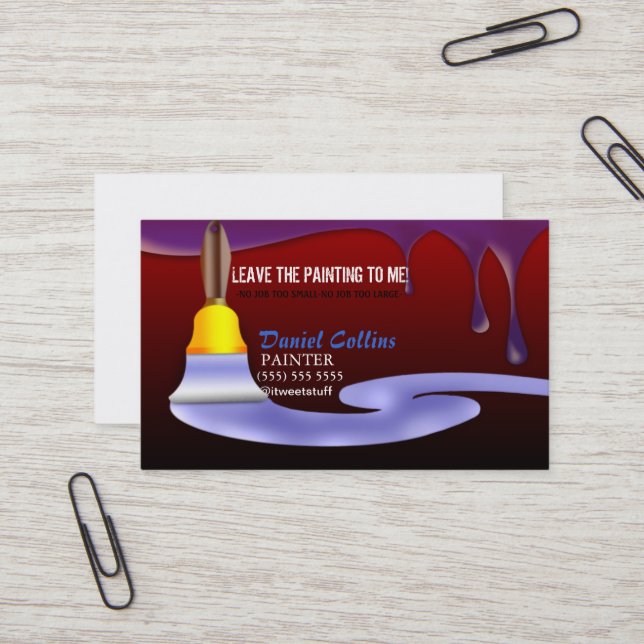 Paint Brush Painter Painting Business Card (Front/Back In Situ)