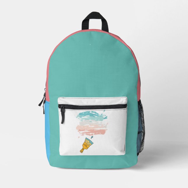 paint brush printed backpack (Front)