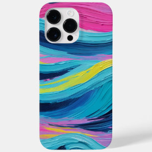 Paint Brush Stroke Abstract Ocean Waves Neon Colou Case-Mate iPhone 14 Pro Max Case