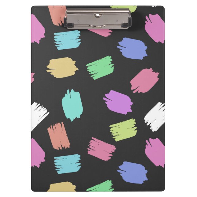 Paint Brush Strokes, Colourful Brush Strokes Clipboard (Front)