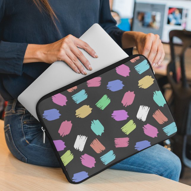Paint Brush Strokes, Colourful Brush Strokes Laptop Sleeve (Creator Uploaded)