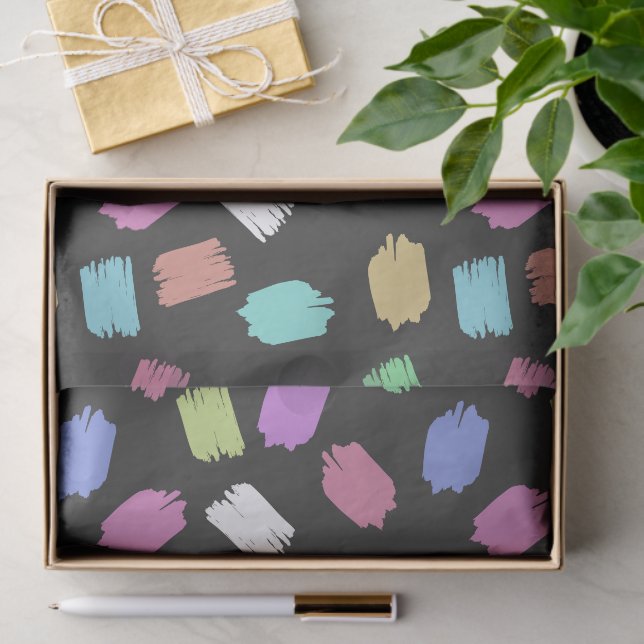Paint Brush Strokes, Colourful Brush Strokes Tissue Paper (Gift)