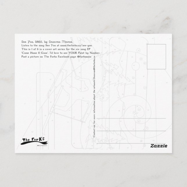 Paint by Number Postcard (Back)