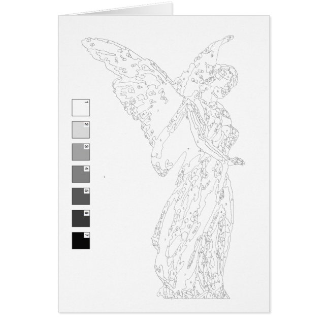 Paint by Numbers Card: Angel Statue (Front)