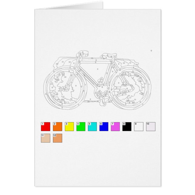 Paint by Numbers Card: Bicycle (Front)