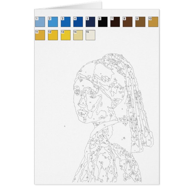 Paint By Numbers Card: Girl with a Pearl Earring (Front)