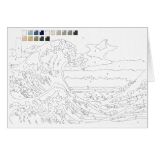 Paint by Numbers Card: The Great Wave off Kanagawa