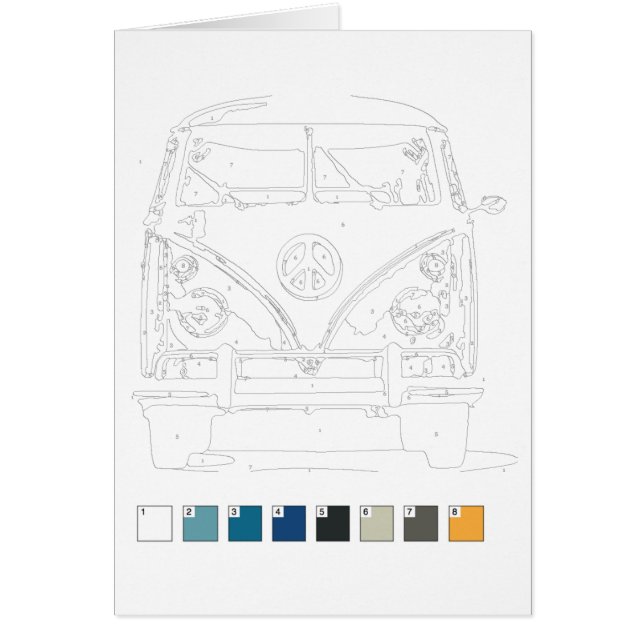 Paint by Numbers Card: Van (Front)