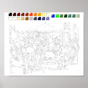 Paint By Numbers Poster: Dogs Playing Poker Poster