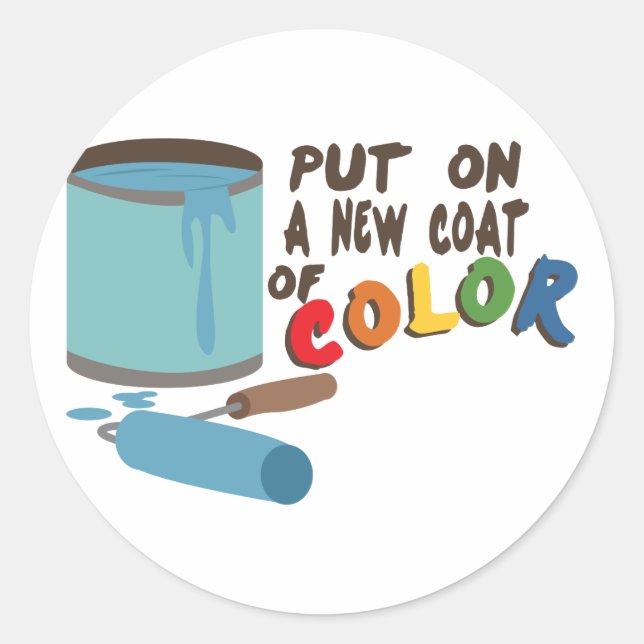 Paint Can And Roller Classic Round Sticker (Front)