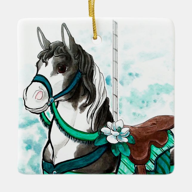 Paint Carousel Horse Ornament (Front)