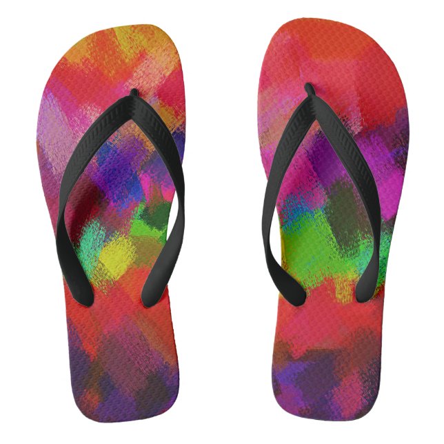 Paint Colour Splatter Brush Stroke #2 Thongs (Footbed)