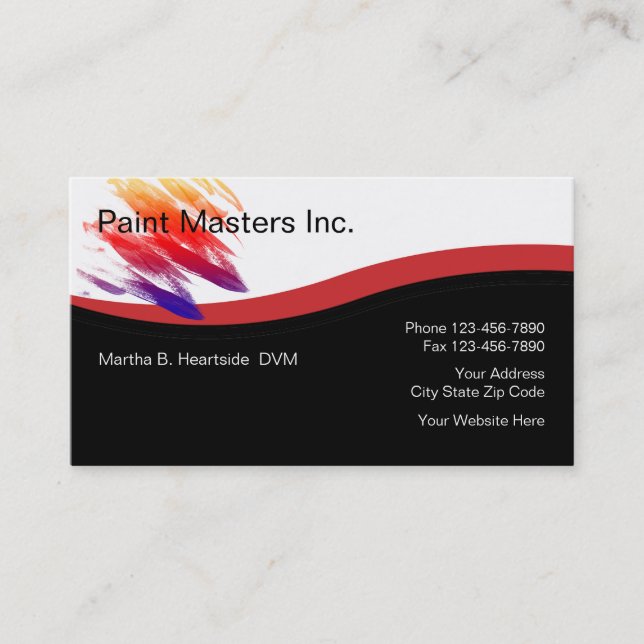 Paint Contractor Business Cards (Front)
