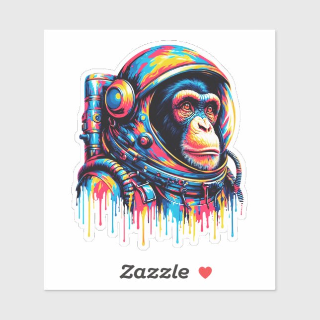 Paint Drip Chimpanzee Astronaut (Sheet)