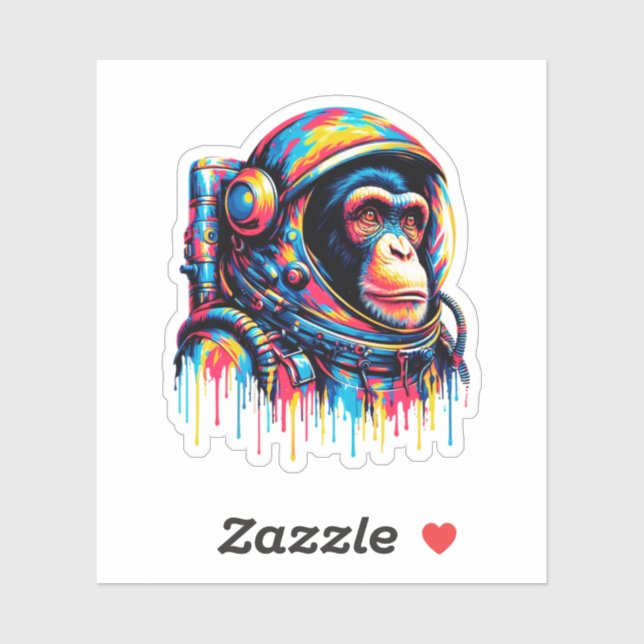 Paint Drip Chimpanzee Astronaut (Sheet)