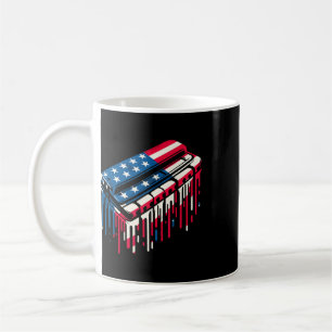 Paint Drip Harmonica American Usa Flag 4th Of July Coffee Mug