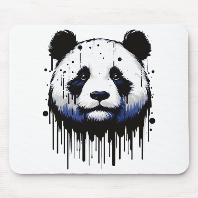 Paint Drip Panda Mouse Pad (Front)
