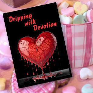 Paint Drip Red Heart Valentine Card