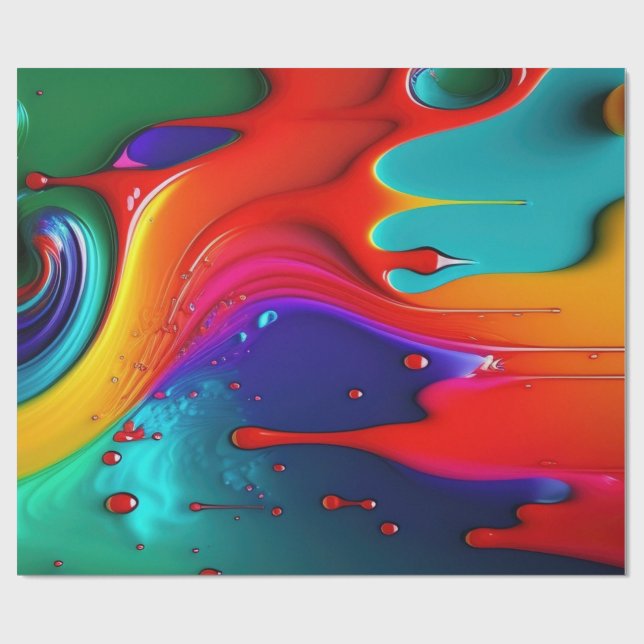 Paint Drip Wrapping Paper (Flat)