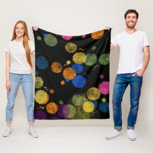 Paint Drips Fleece Blanket