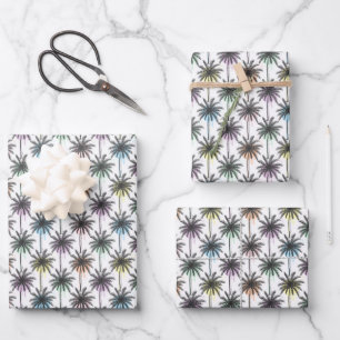 Paint Drop Palm Tree Pattern Wrapping Paper Sheet