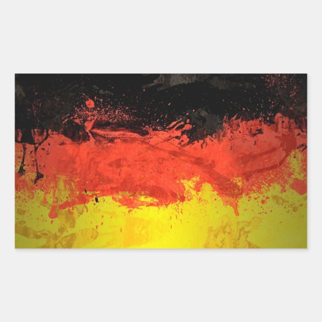 Paint Germany Flag Rectangular Sticker (Front)