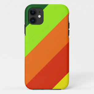 Paint green lime orange red yellow retro stripes 2 iPhone 11 case