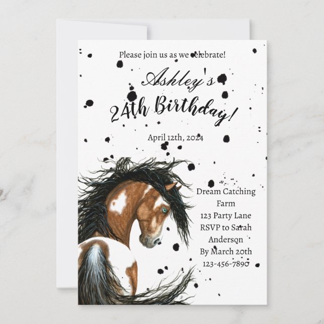 Paint Horse Birthday Card By Amylyn Bihrle (Front)