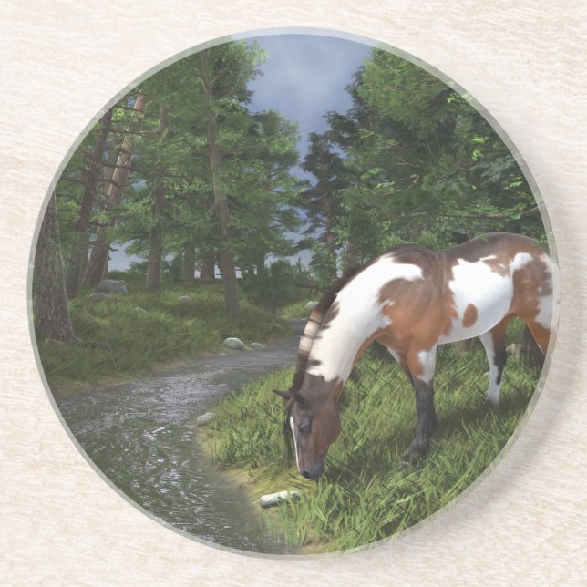 Paint Horse by Forest Stream Coaster (Front)