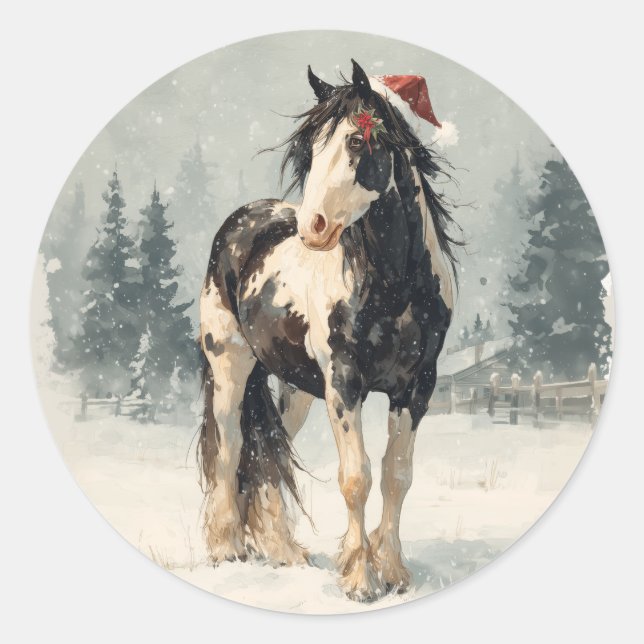  Paint Horse Christmas Sticker (Front)