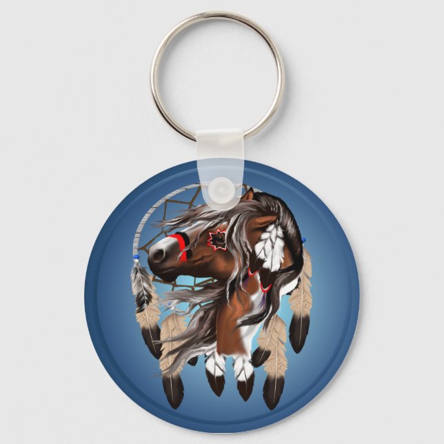 Paint Horse Dreamcatcher Keychain (Front)