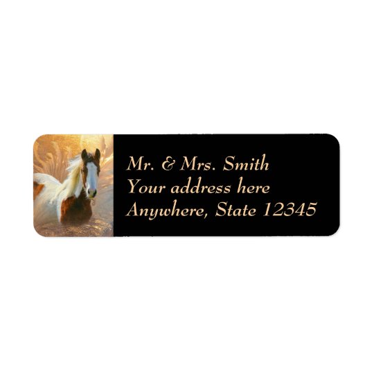 Paint Horse Gold Return Address Labels
