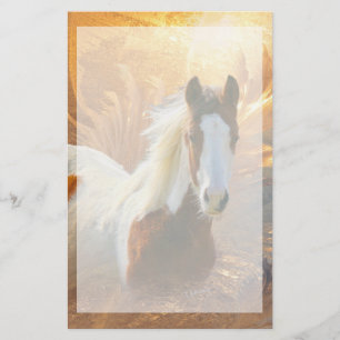Paint Horse Gold Stationery
