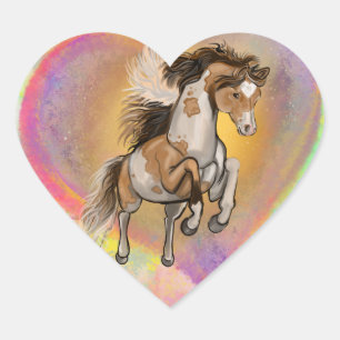 Paint Horse Love Heart Sticker