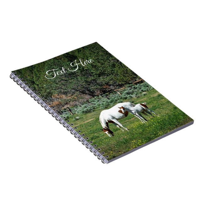 Paint Horse Mare and Foal Personalised Notebook (Right Side)
