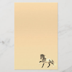 Paint Horse Running Pastel Stationery Paper