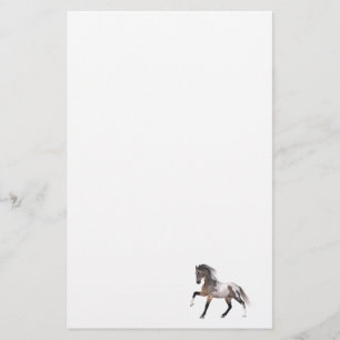 Paint Horse Running Stationery Paper White