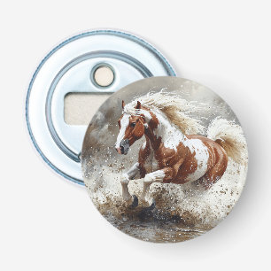 Paint Horse Running Through Water Bottle Opener