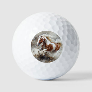 Paint Horse Running Through Water Golf Balls