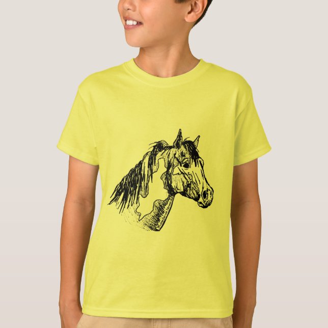 Paint Horse Simple Sketch T-Shirt (Front)