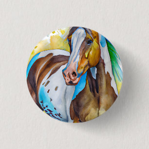 Paint Horse Watercolor 3 Cm Round Badge