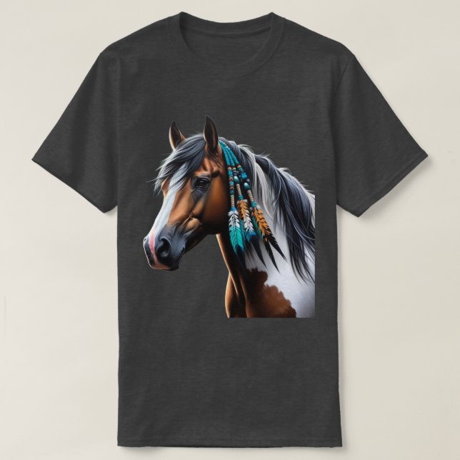 Paint Horse with Native Beads T-Shirt (Design Front)