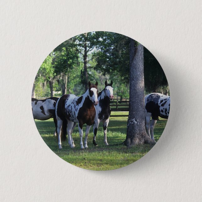 Paint Horses in the Trees 6 Cm Round Badge (Front)